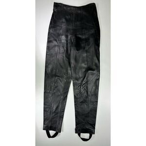 Vintage Wilson Leather‎ Black Side Zip Pants With Stirups Womens Size 4